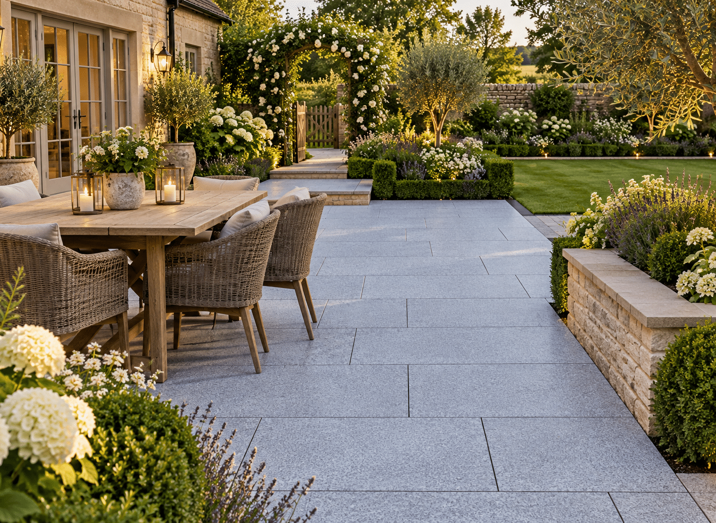 Silver Granite Outdoor Porcelain Paving Tiles 600mm x 900mm x 20mm