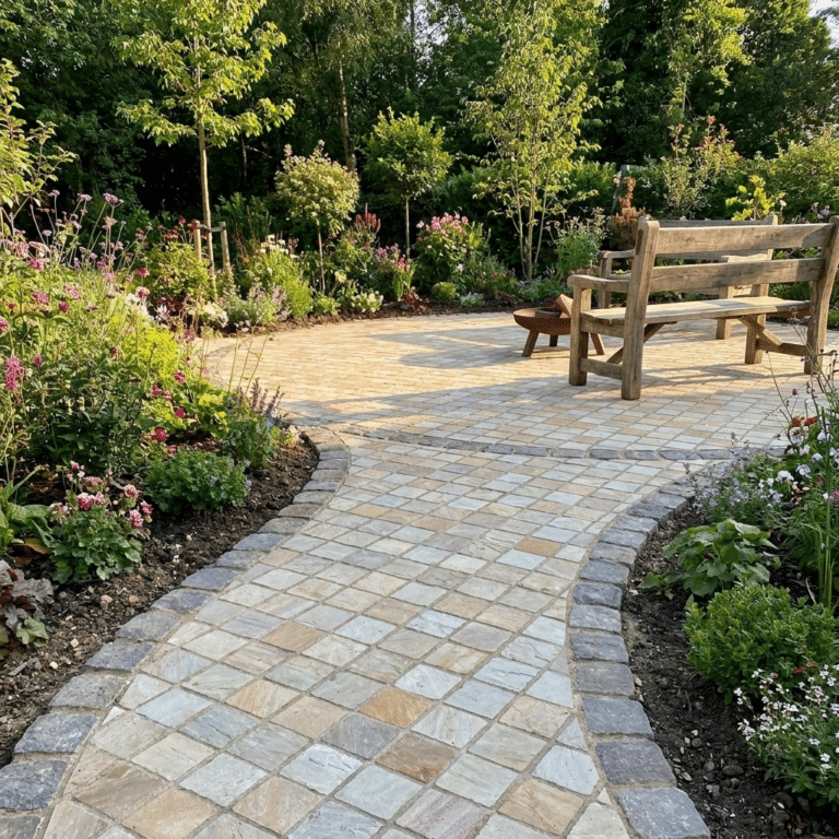 Fossil Mint Sandstone Cobble Setts - 100mm x 100mm x 22mm - Handcut Edge