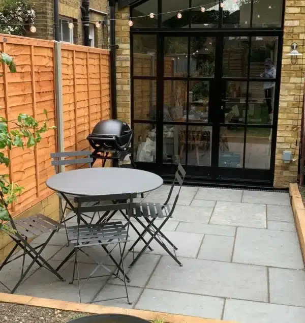 Grey Limestone Honed and Brushed paving slabs sample