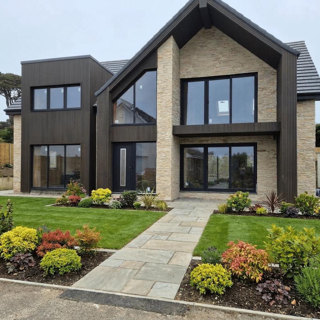 House with Mint split face cladding on the exterior
