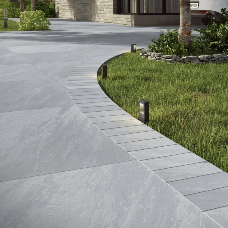 Kandla Grey Porcelain Cobble setts 200x100