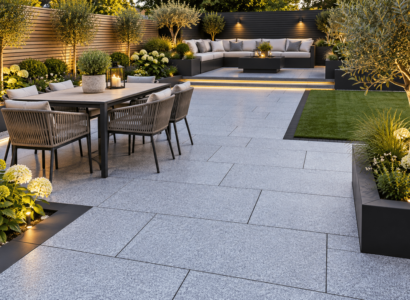 Silver Granite Outdoor Porcelain Paving Tiles 600mm x 900mm x 20mm
