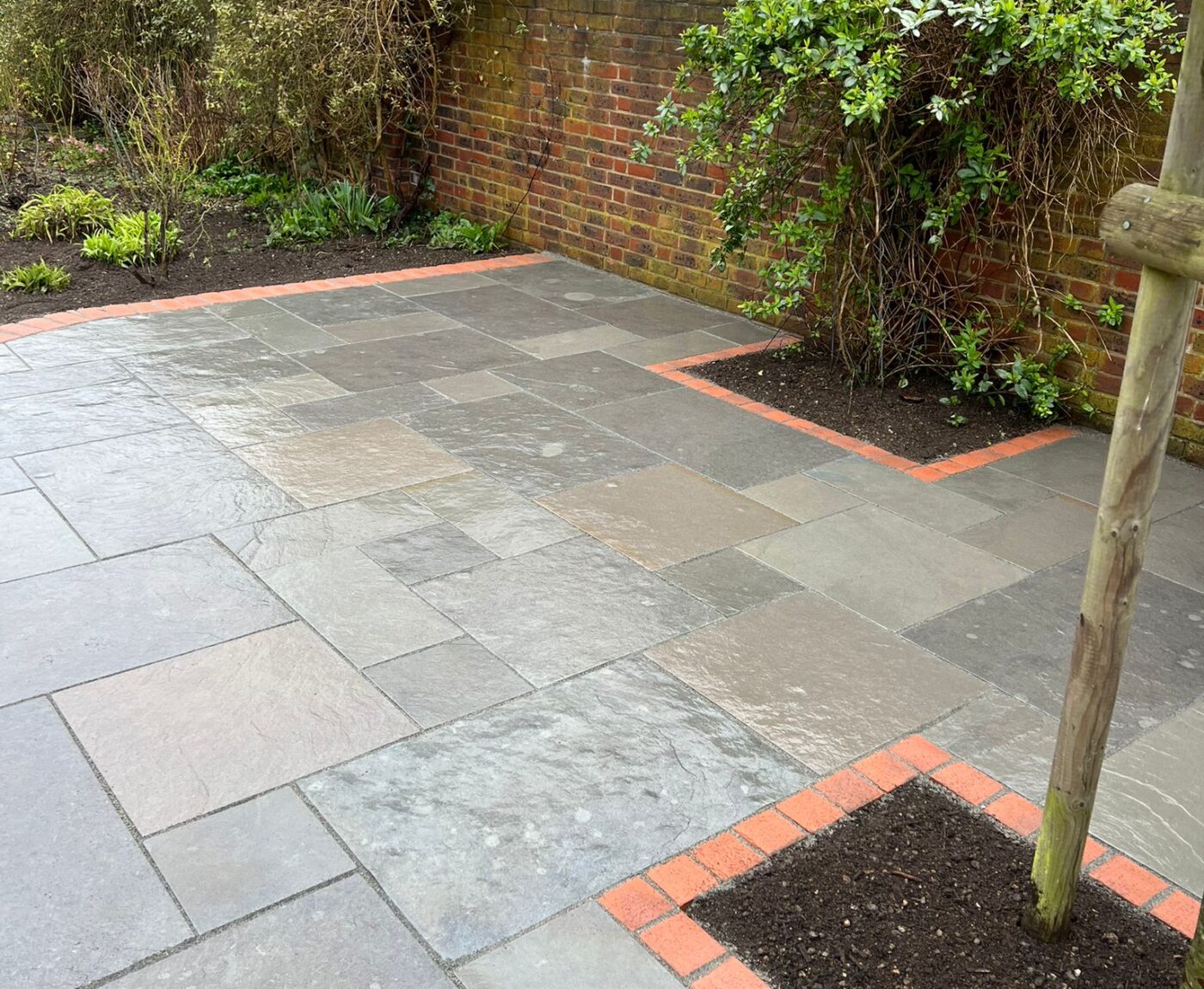 Grey Limestone Honed and Brushed paving slabs sample