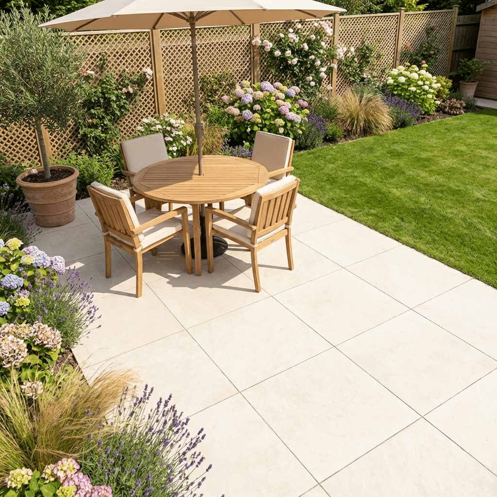 Quartz White Porcelain paving slabs sample for patio
