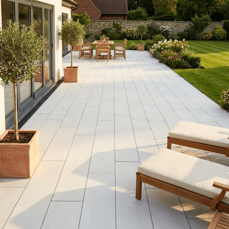 Quartz White Outdoor Porcelain Planks - 900mm x 200mm x 20mm