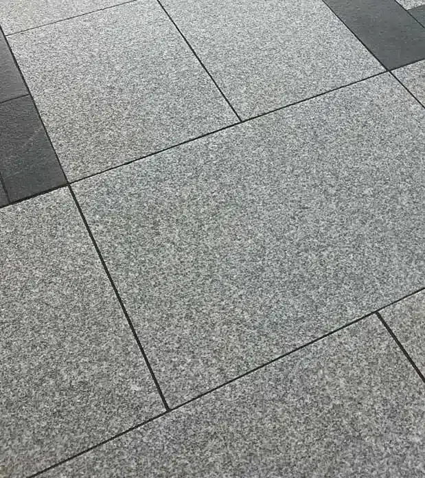 Silver Grey Granite paving slabs 100x100mm sample