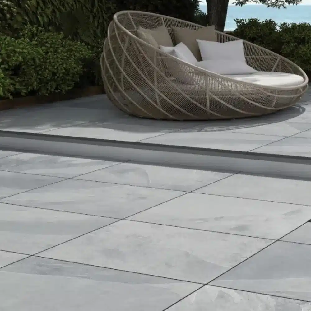 Brazilian Grey Porcelain paving slabs sample for patio