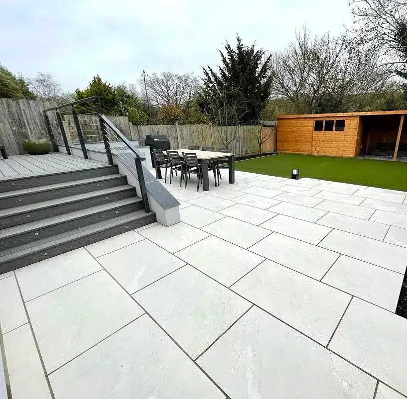 Himalayan White Outdoor Porcelain Paving Tiles 600mm x 900mm x 20mm
