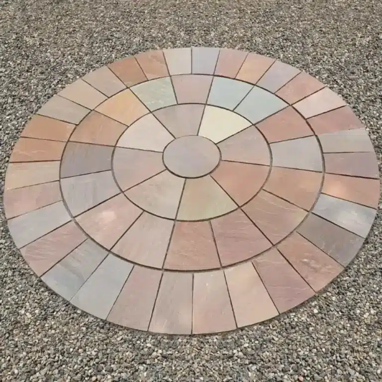 Autumn Brown Indian Sandstone 3 Meter Circle - 22mm Calibrated - Riven Surface