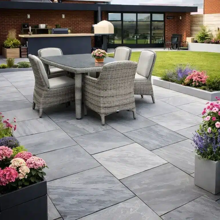 Kandla Grey Indian Sandstone Paving Slabs