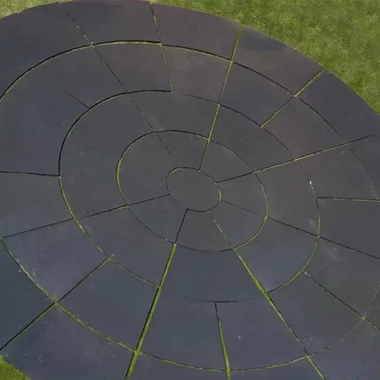Black limestone paving circle