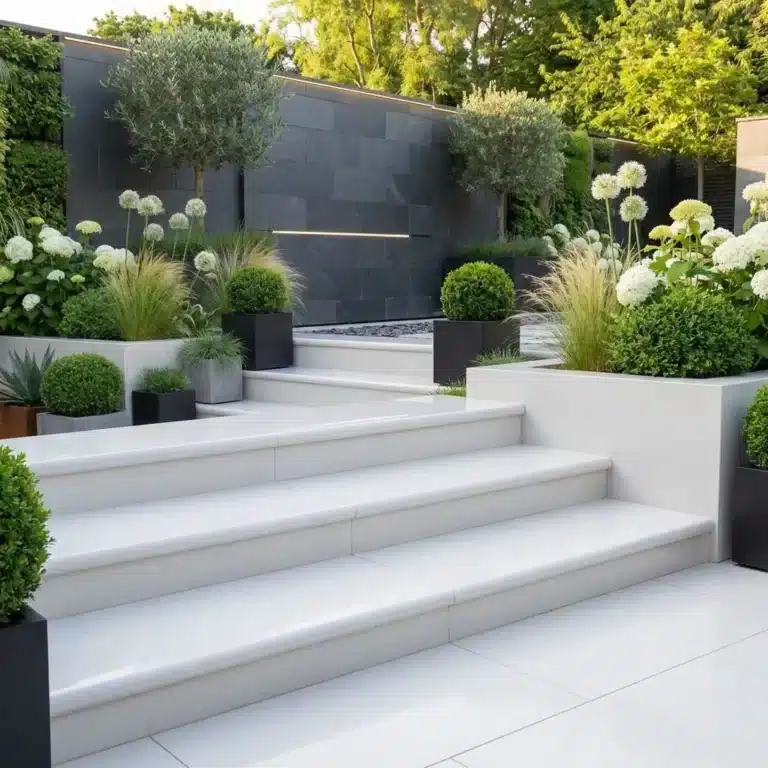 Aosta White Porcelain Bullnose Steps 900mm x 295mm x 20mm