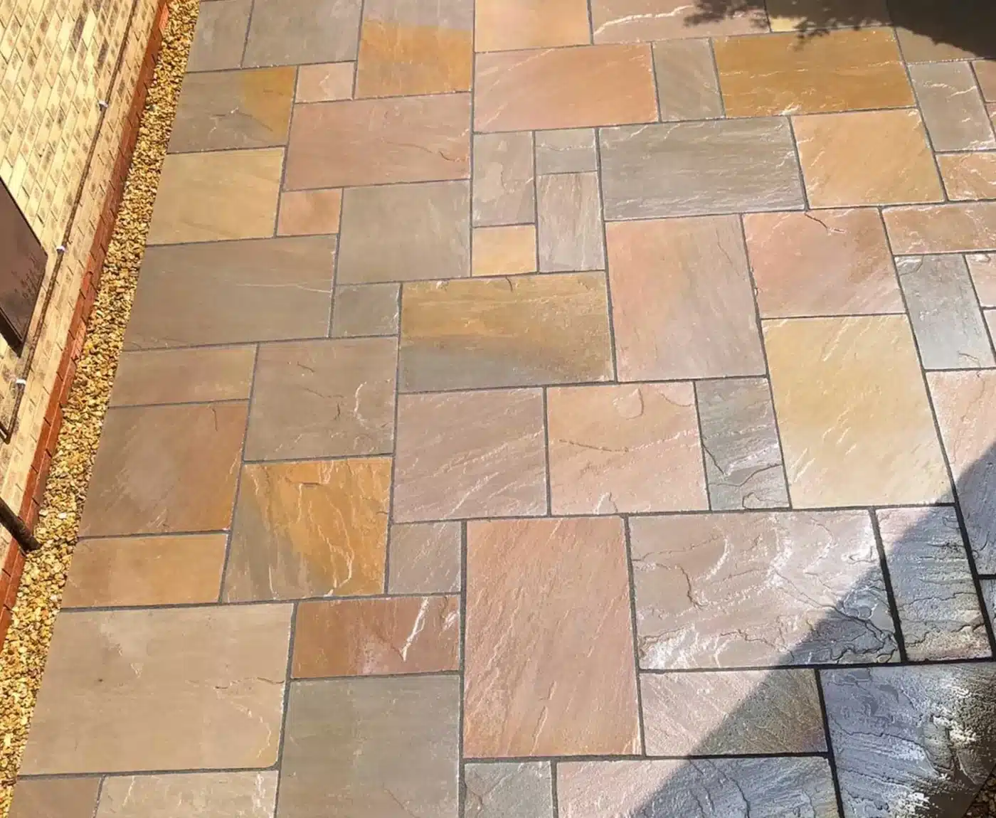 Autumn Brown Sandstone paving slabs 100x100mm sample
