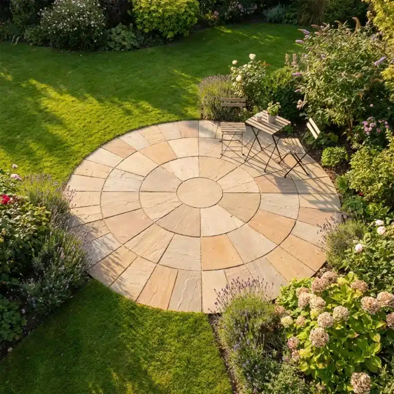 Autumn Brown Indian Sandstone 3 Meter Circle - 22mm Calibrated - Riven Surface