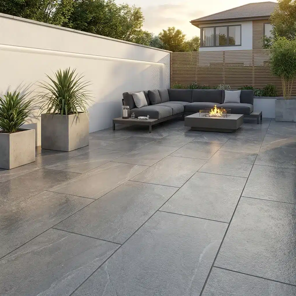 Brazilian Black Porcelain paving slabs sample for patio