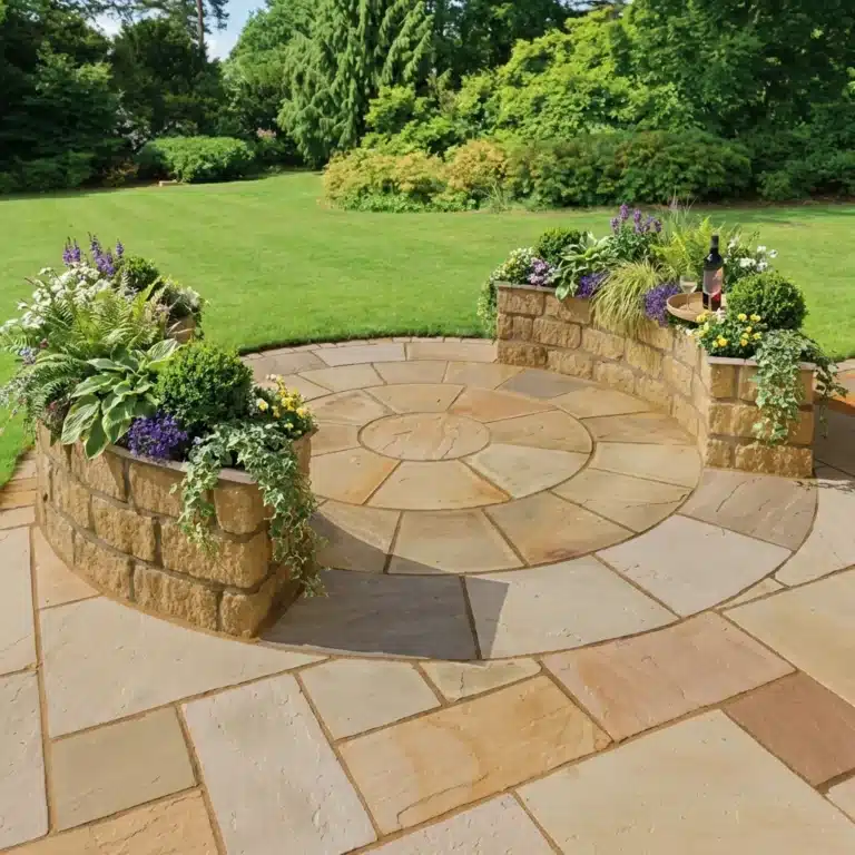 Camel Buff Indian Sandstone 3 Meter Circle - 22mm Calibrated - Riven Surface