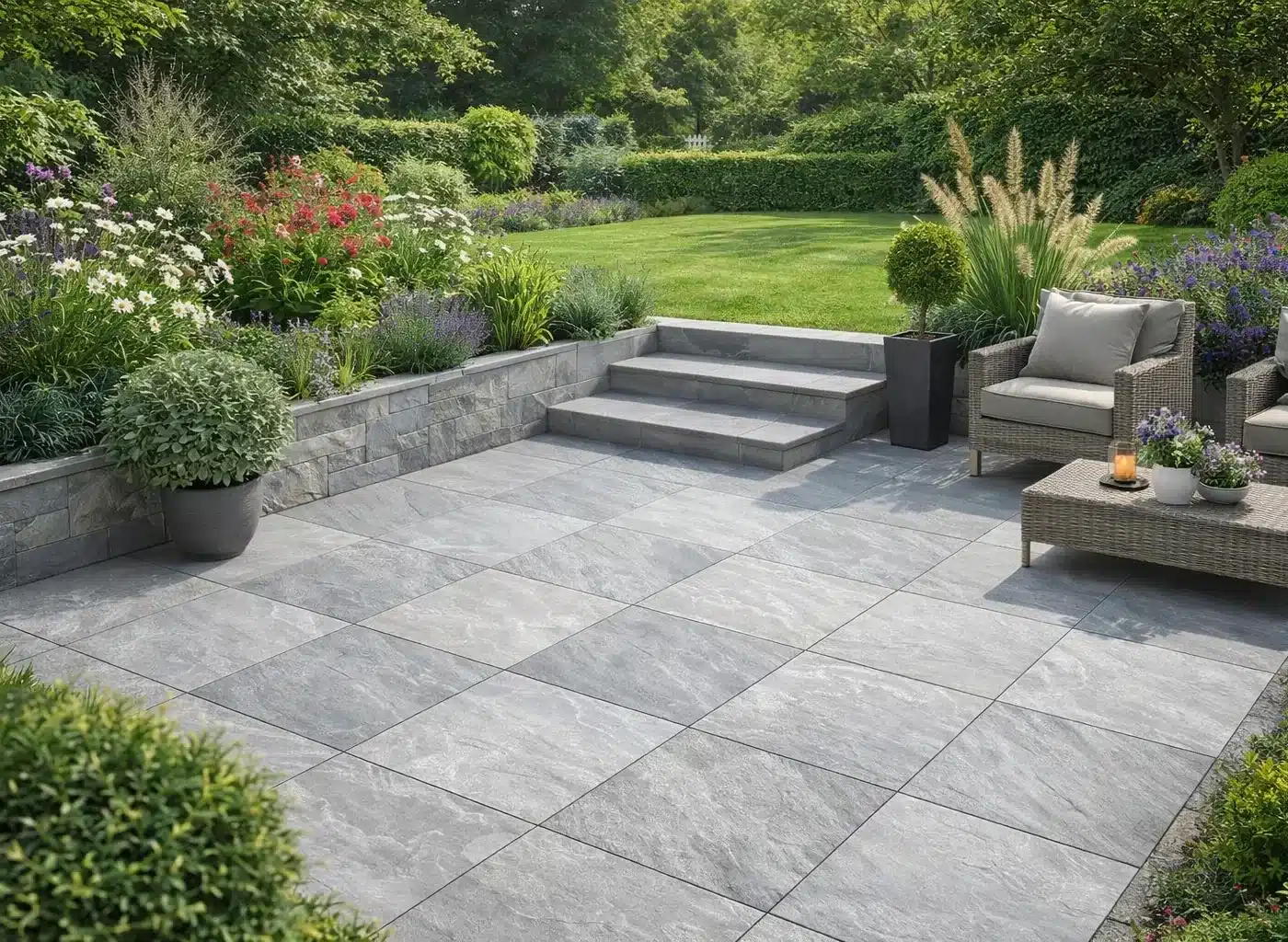 Kandla Grey Outdoor Porcelain Paving Tiles 600mm x 600mm x 20mm