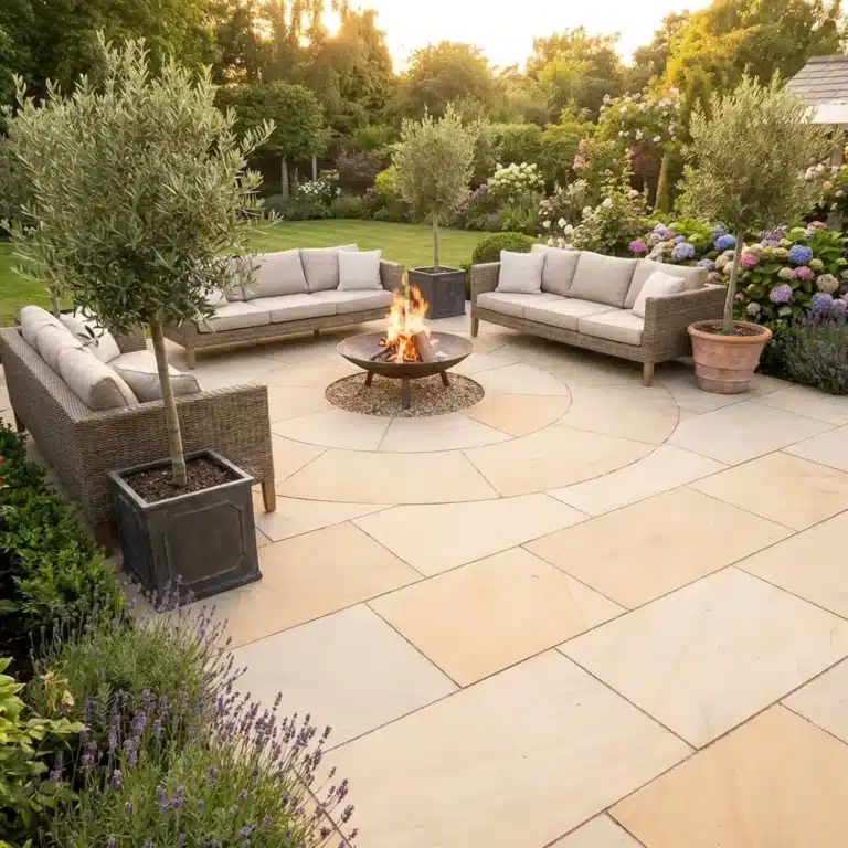 Ivory Mint Sandstone paving slabs 100x100mm sample