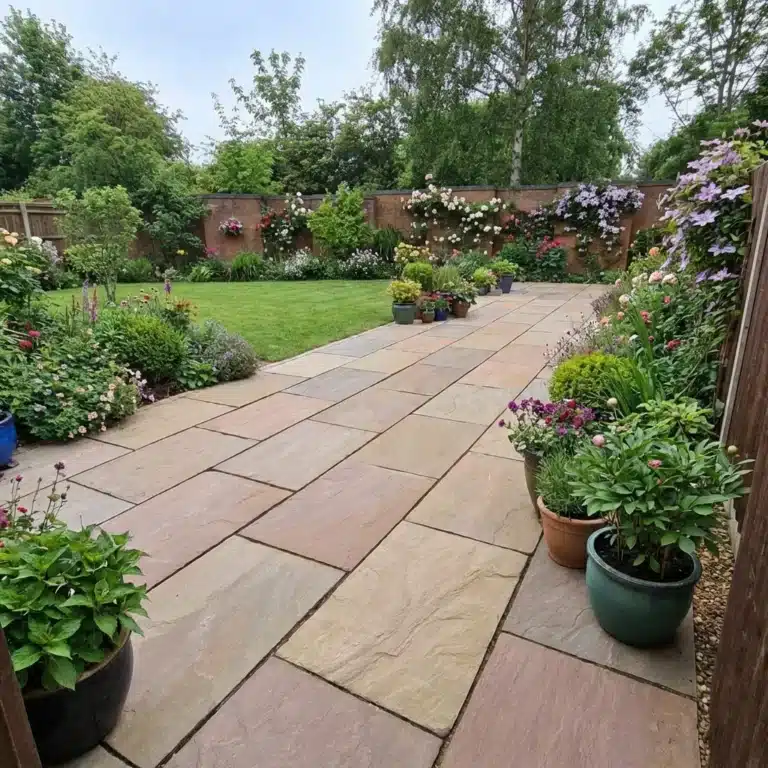 Raj Green Indian Sandstone Paving slabs - Handcut - 22mm calibrated - 600mm x 900 mm