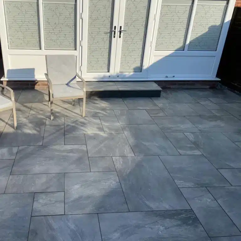 Earthcore Grey Outdoor Porcelain Paving Tiles Mixed Sizes