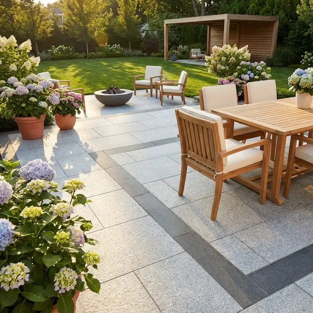 Silver Grey Granite Porcelain paving slabs sample for patio