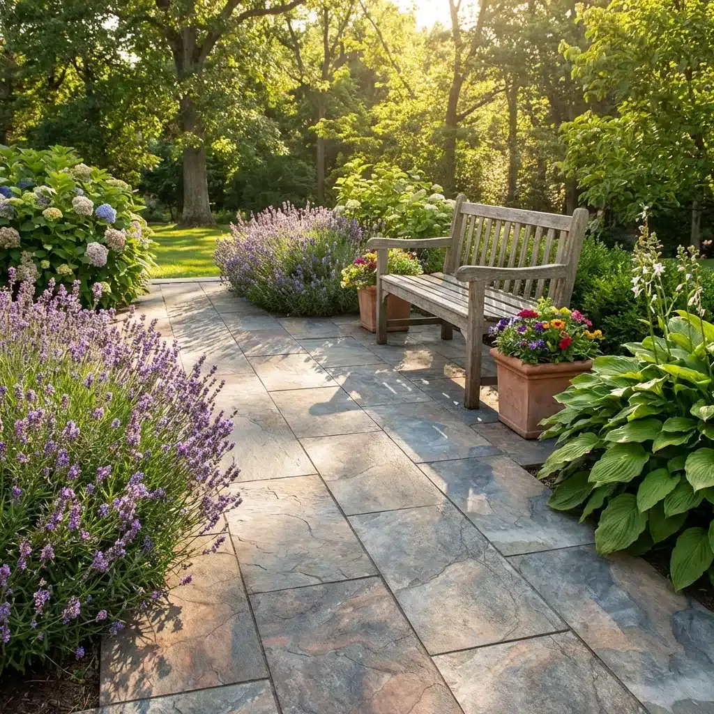 Rustic Paving Rustic Slate Outdoor Porcelain Paving Tiles - 600mm x 900mm x 20mm ...