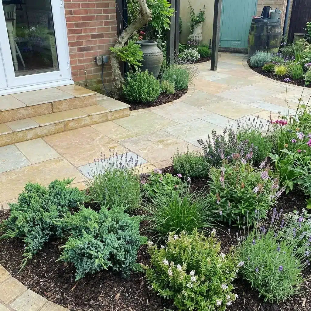 Yellow Limestone Honed and Brushed paving slabs sample