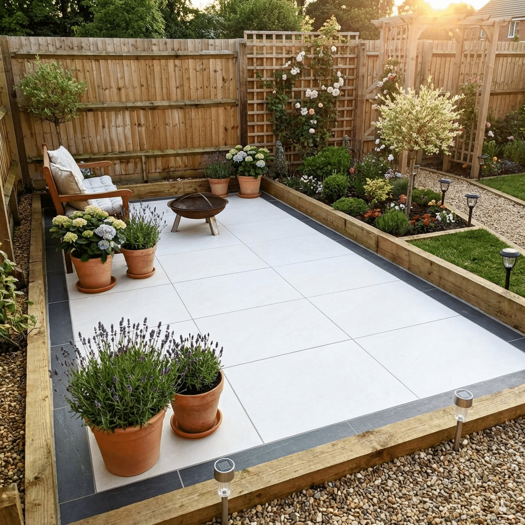 County Ivory Porcelain paving slabs sample for patio