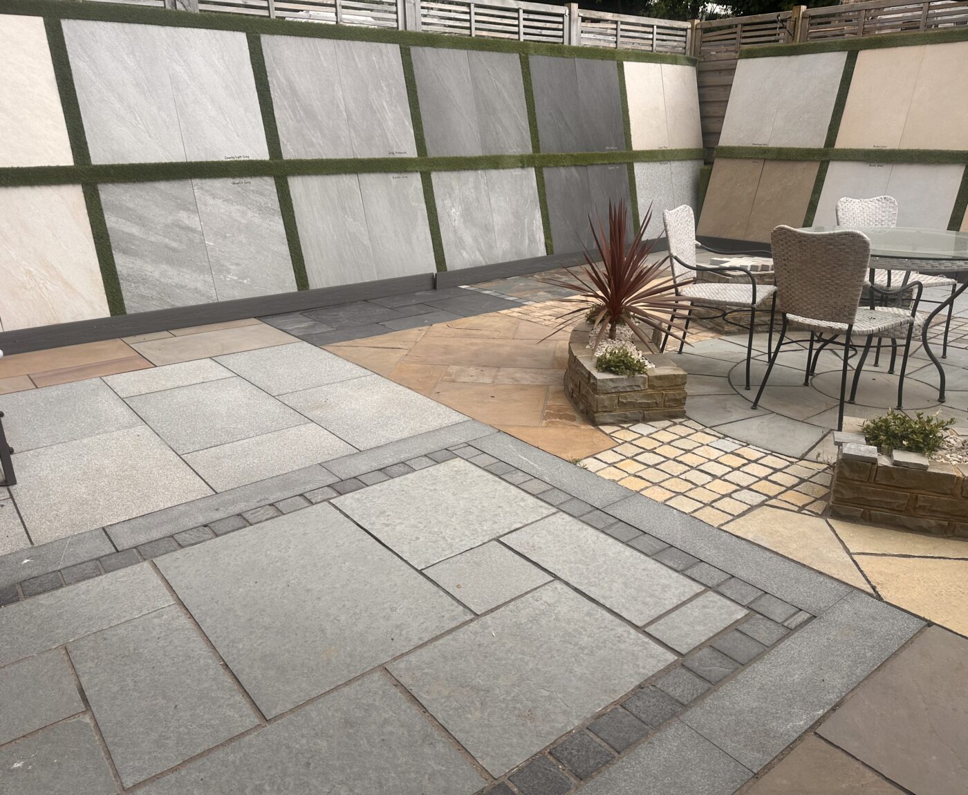 natural paving store showroom dislay area in fareham