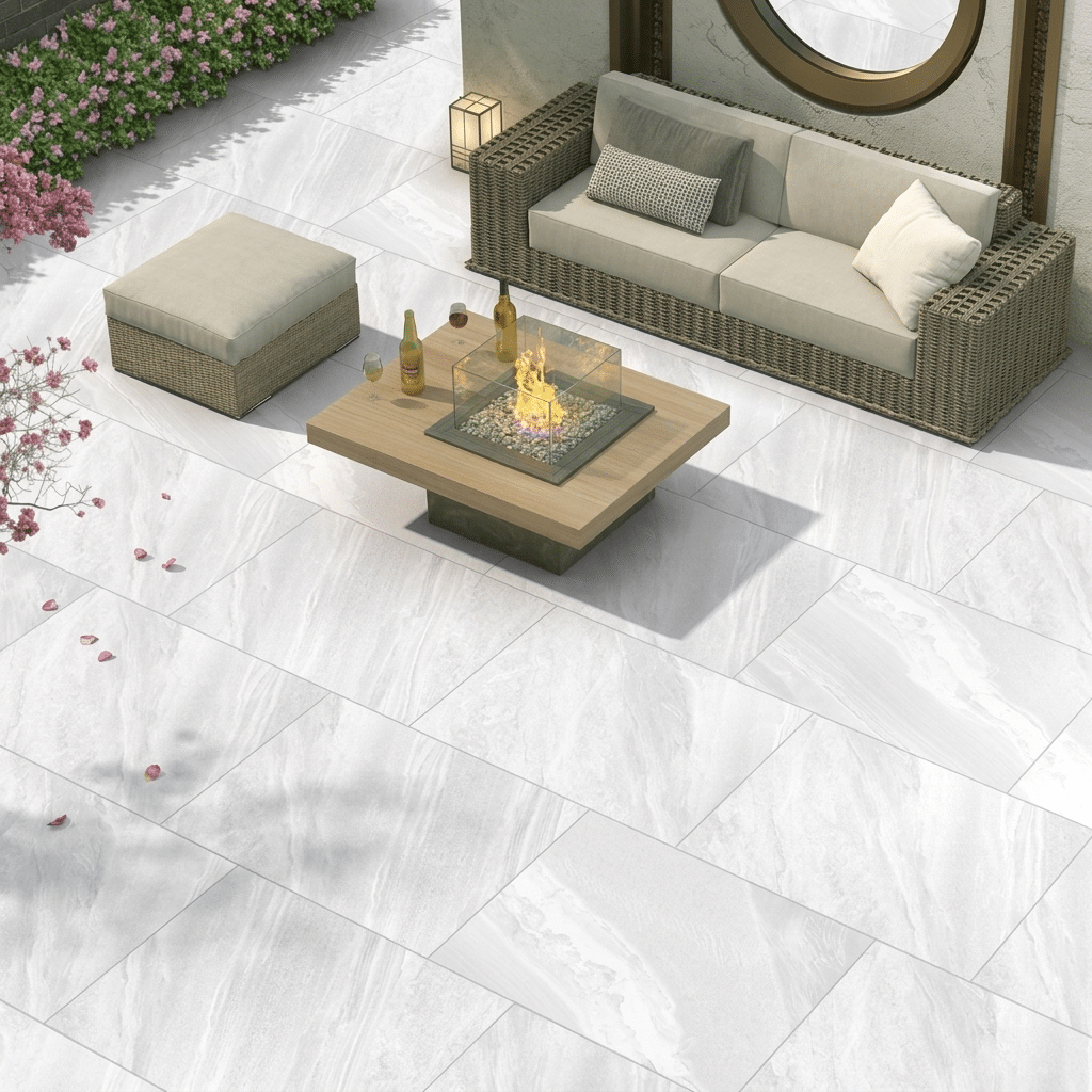Crossover White 20mm Outdoor Porcelain Patio Paving