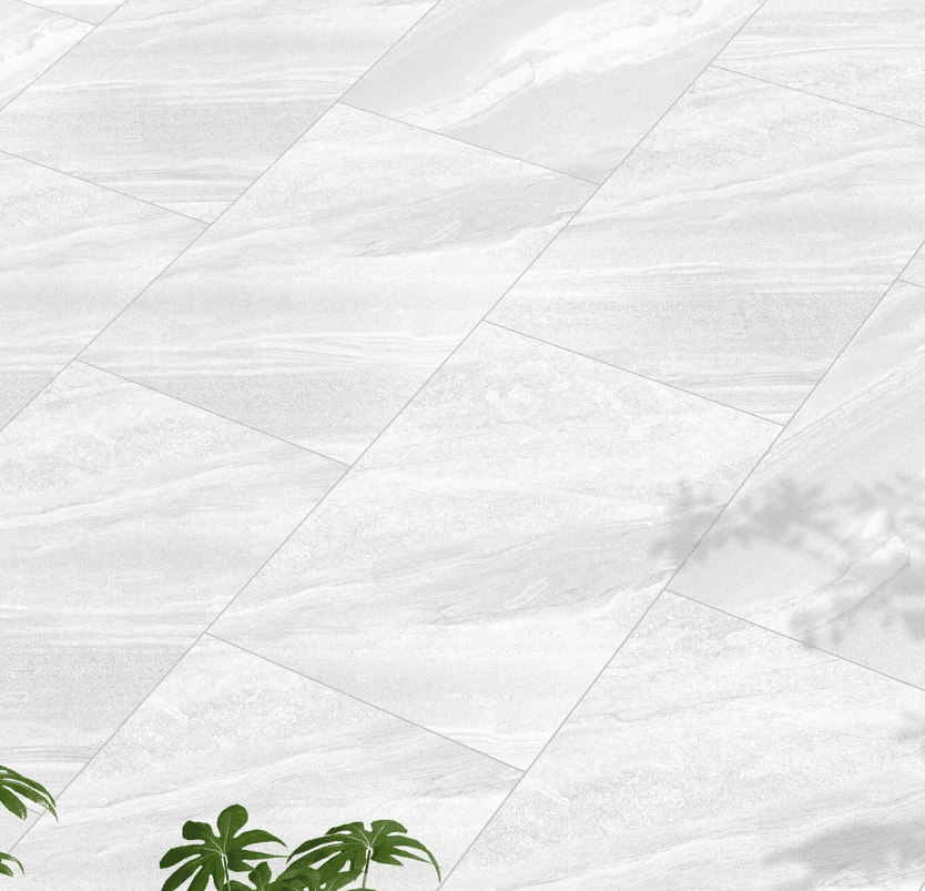 Close-Up of Crossover White Porcelain Paving Surface