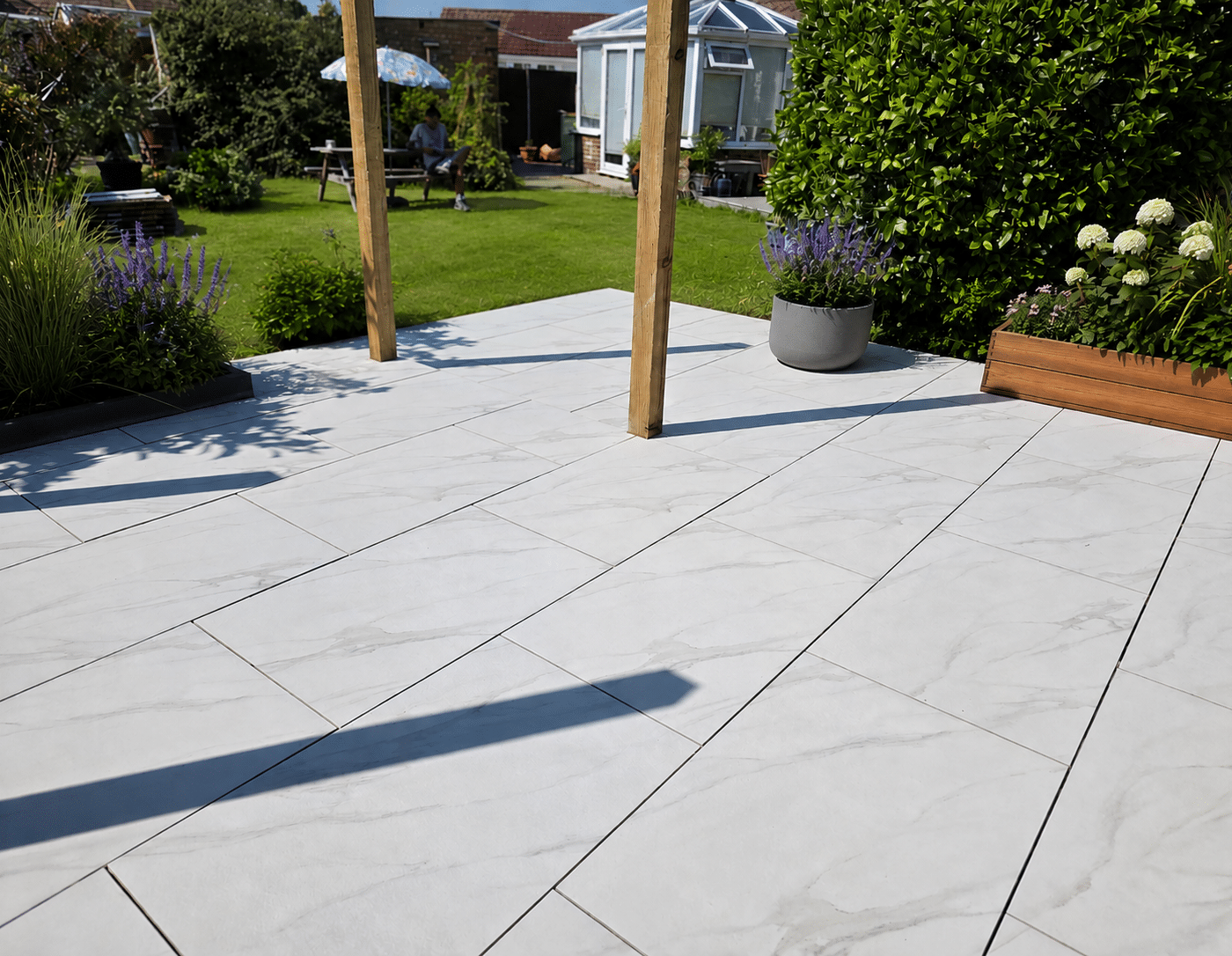 Statuario White Outdoor Porcelain Paving Tiles 600x900x20mm