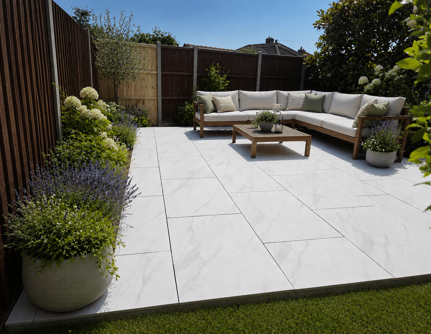 Statuario White Outdoor Porcelain Paving Tiles 600x900x20mm