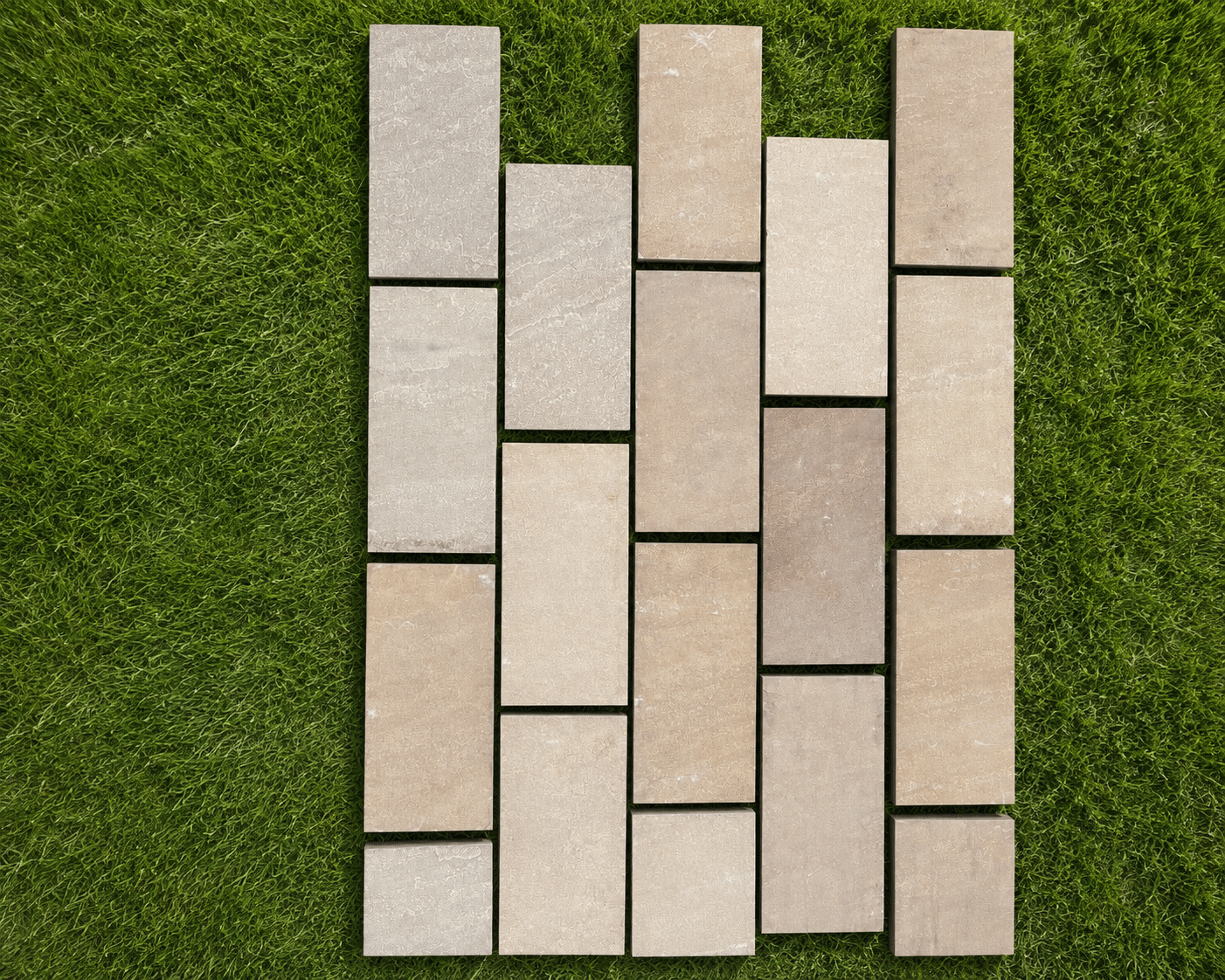 Raj Green Porcelain paving setts 100x200x20mm