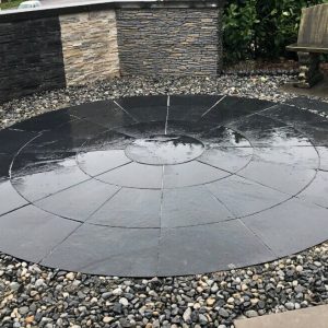 Black limestone circle